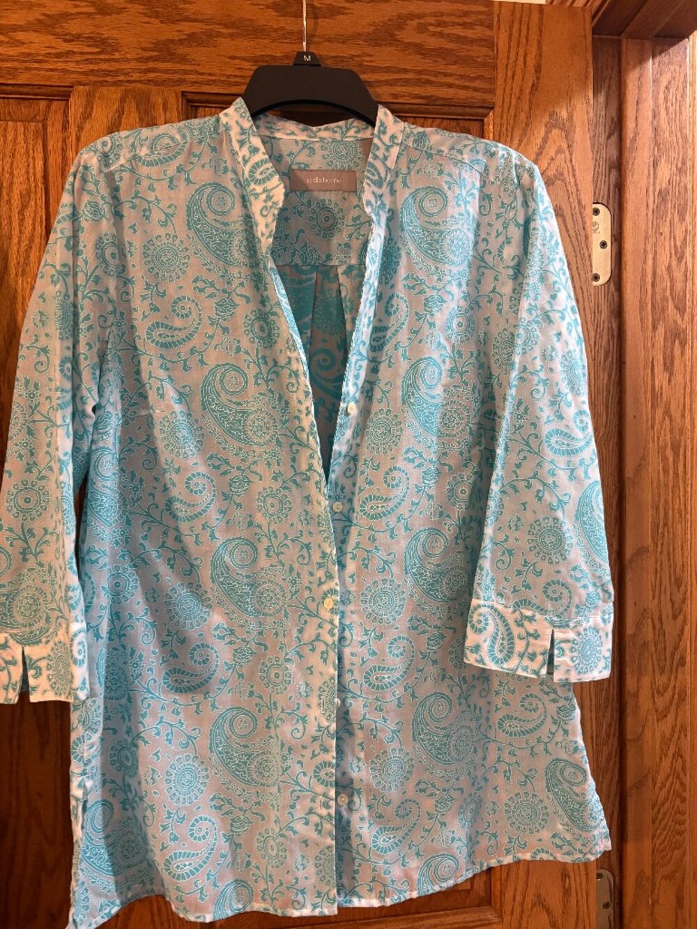 turquoise blouse, size M